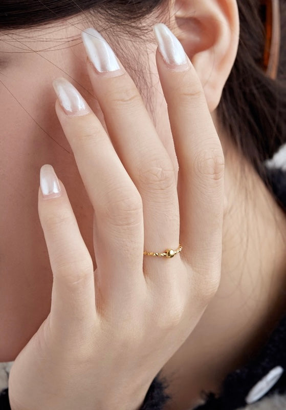 Gold plated silver plated Ring ball