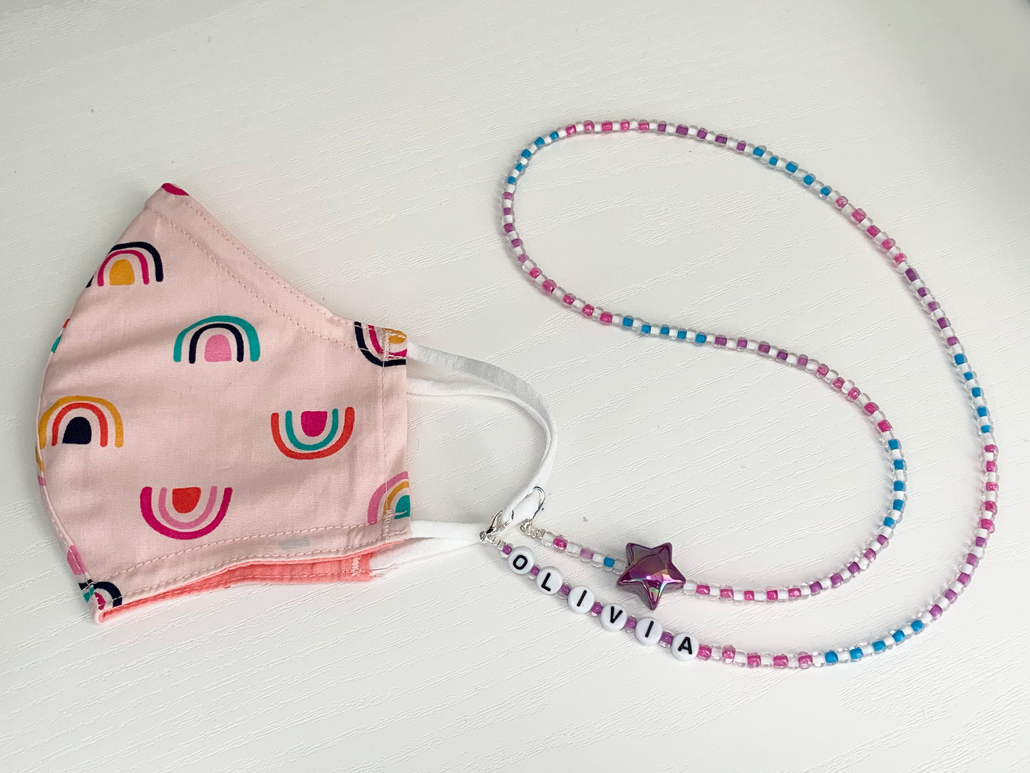 Blue, Pink, & Purple Star Face Mask