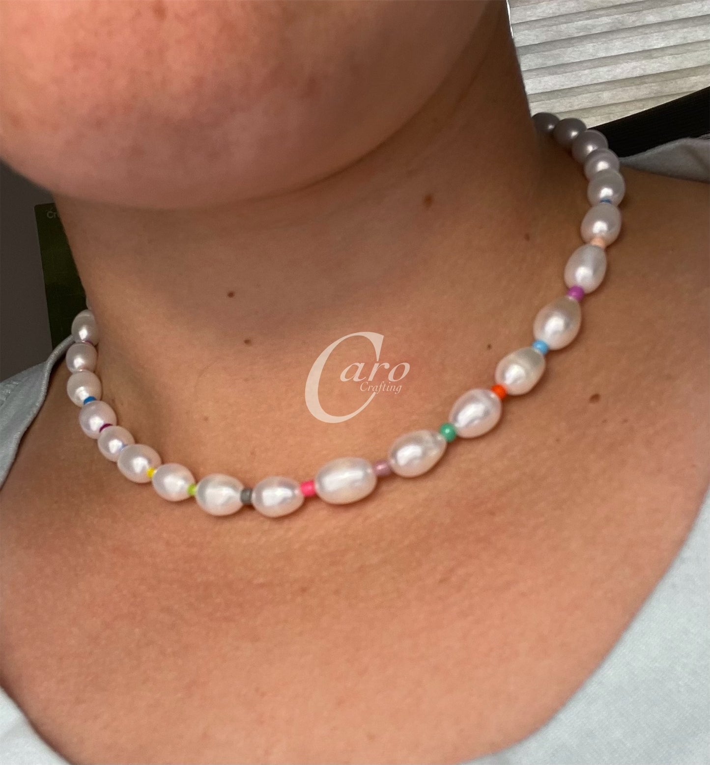 Colorful Fresh water pearl choker necklace