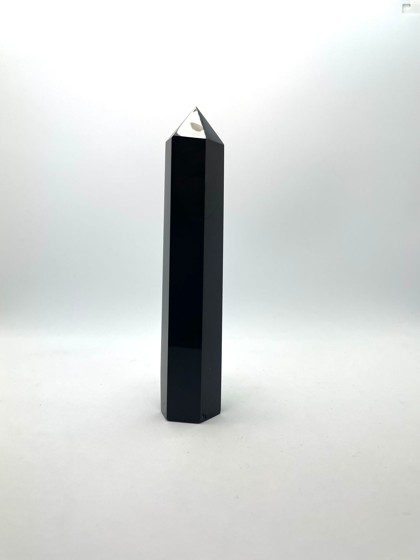 Point Crystal Black Obsidian