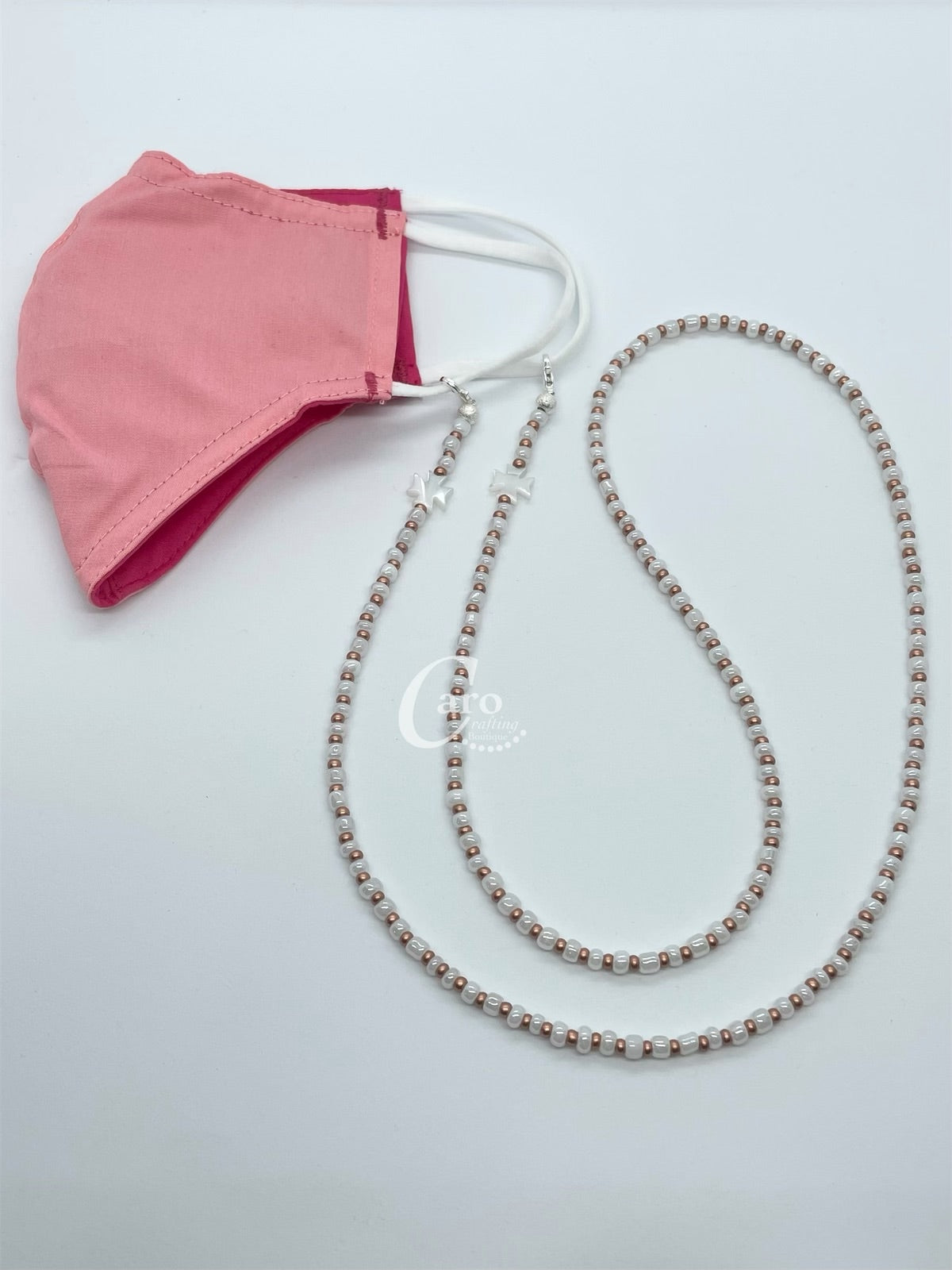 Cross Rose Gold Mask Chain/Glasses Accessory