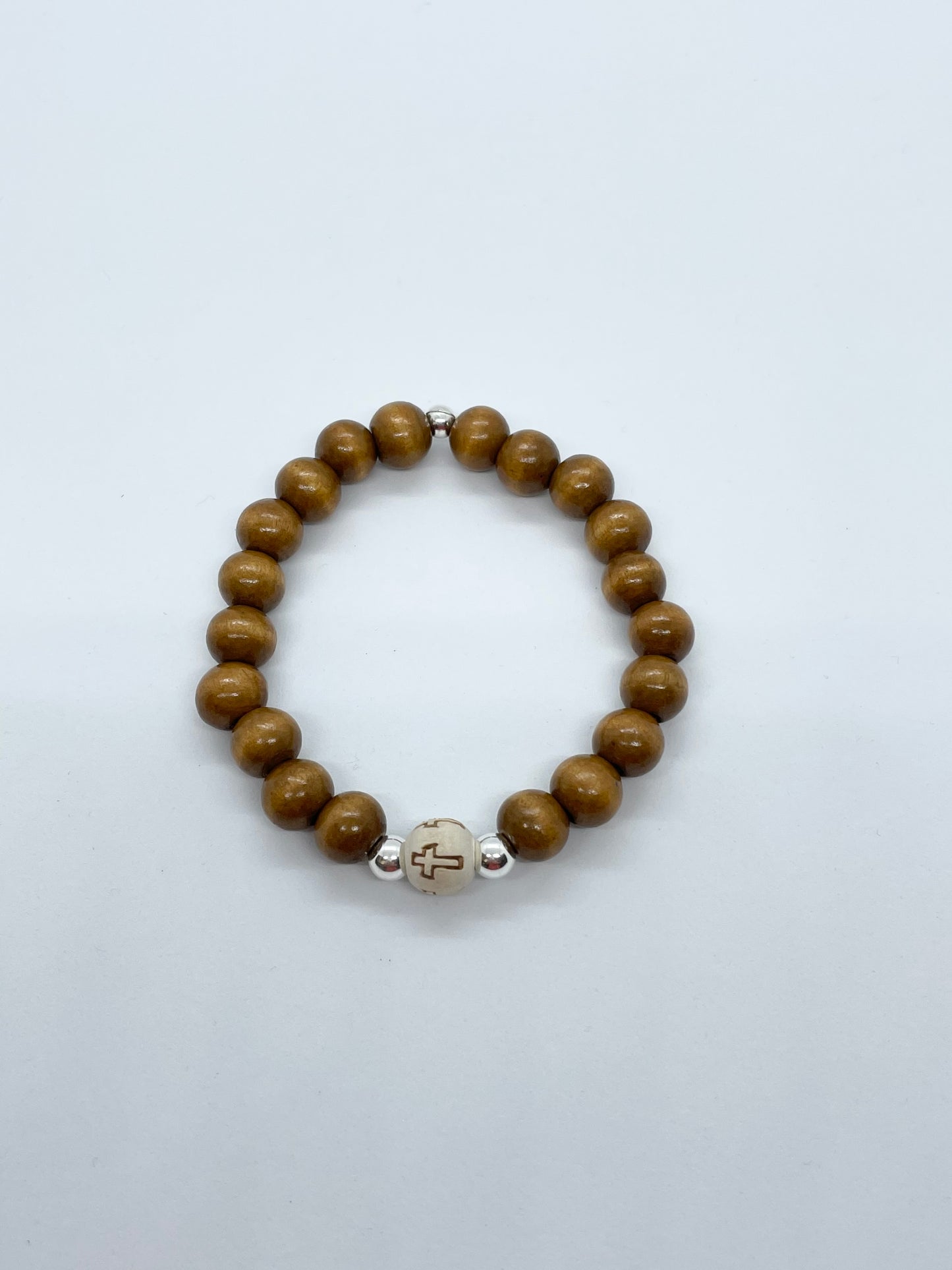 Silver Played Anchor/Cross Bracelet