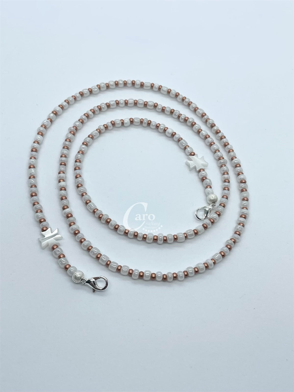 Cross Rose Gold Mask Chain/Glasses Accessory
