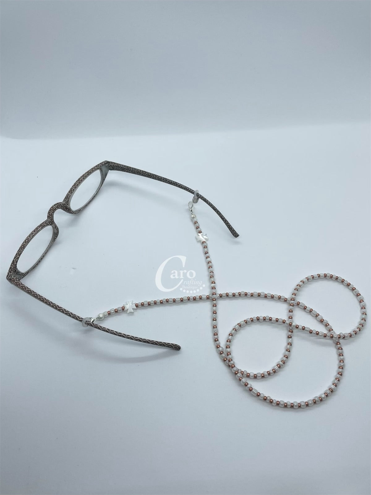 Cross Rose Gold Mask Chain/Glasses Accessory