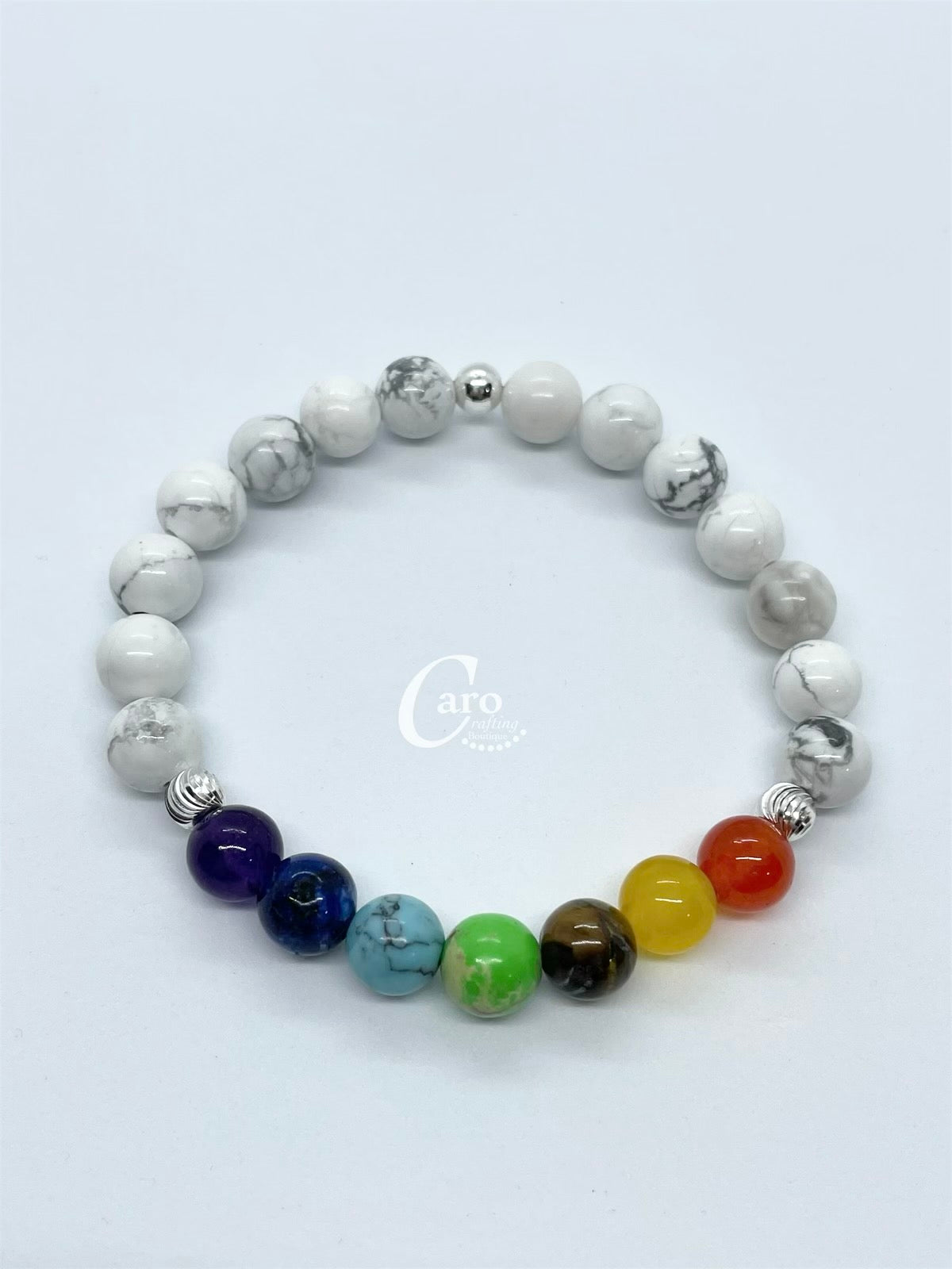 Crystal Bracelet 7 Chakra 925 Sterling Silver with Crystals
