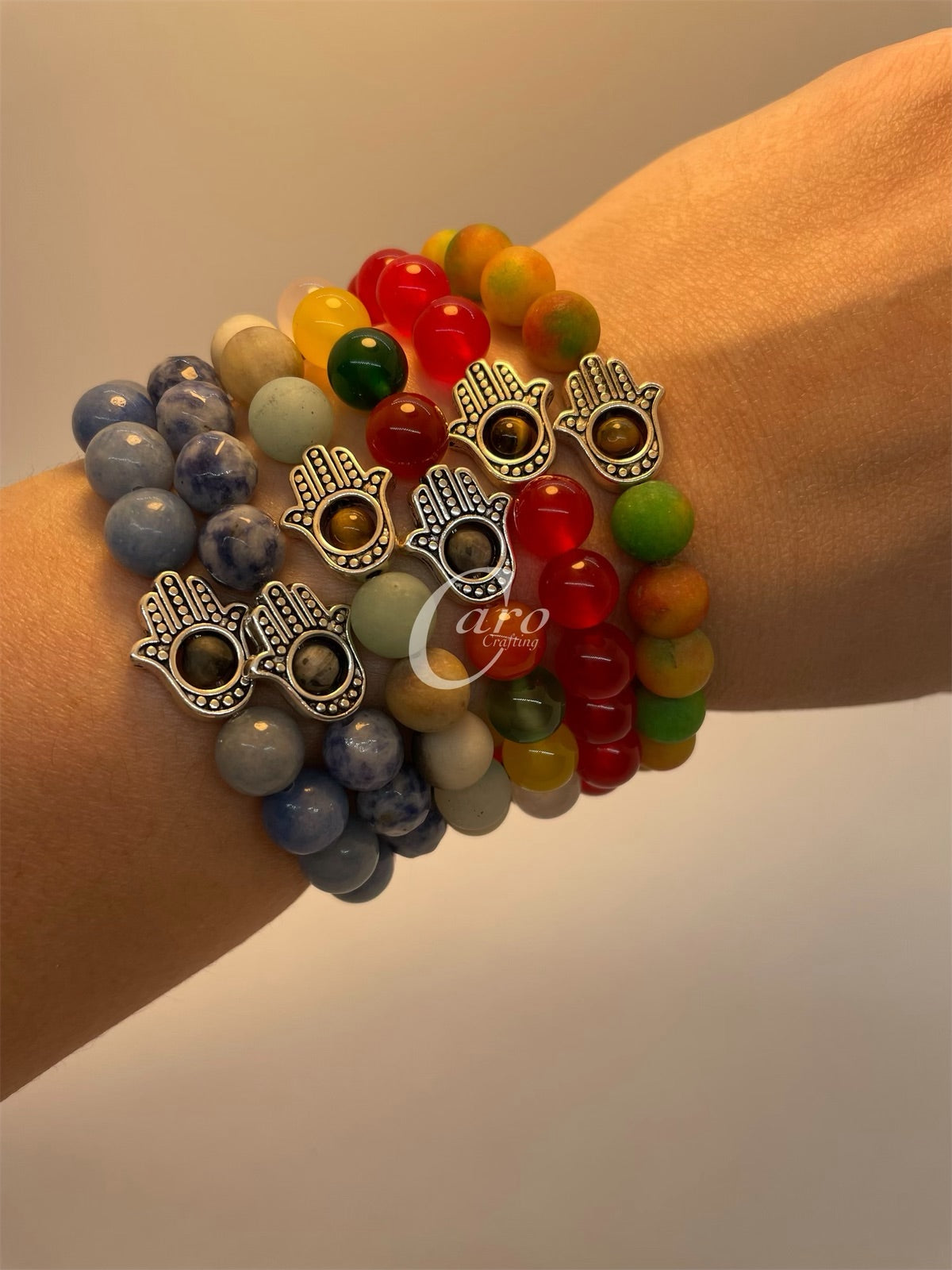 Crystal & Hamsa Hand Bracelets