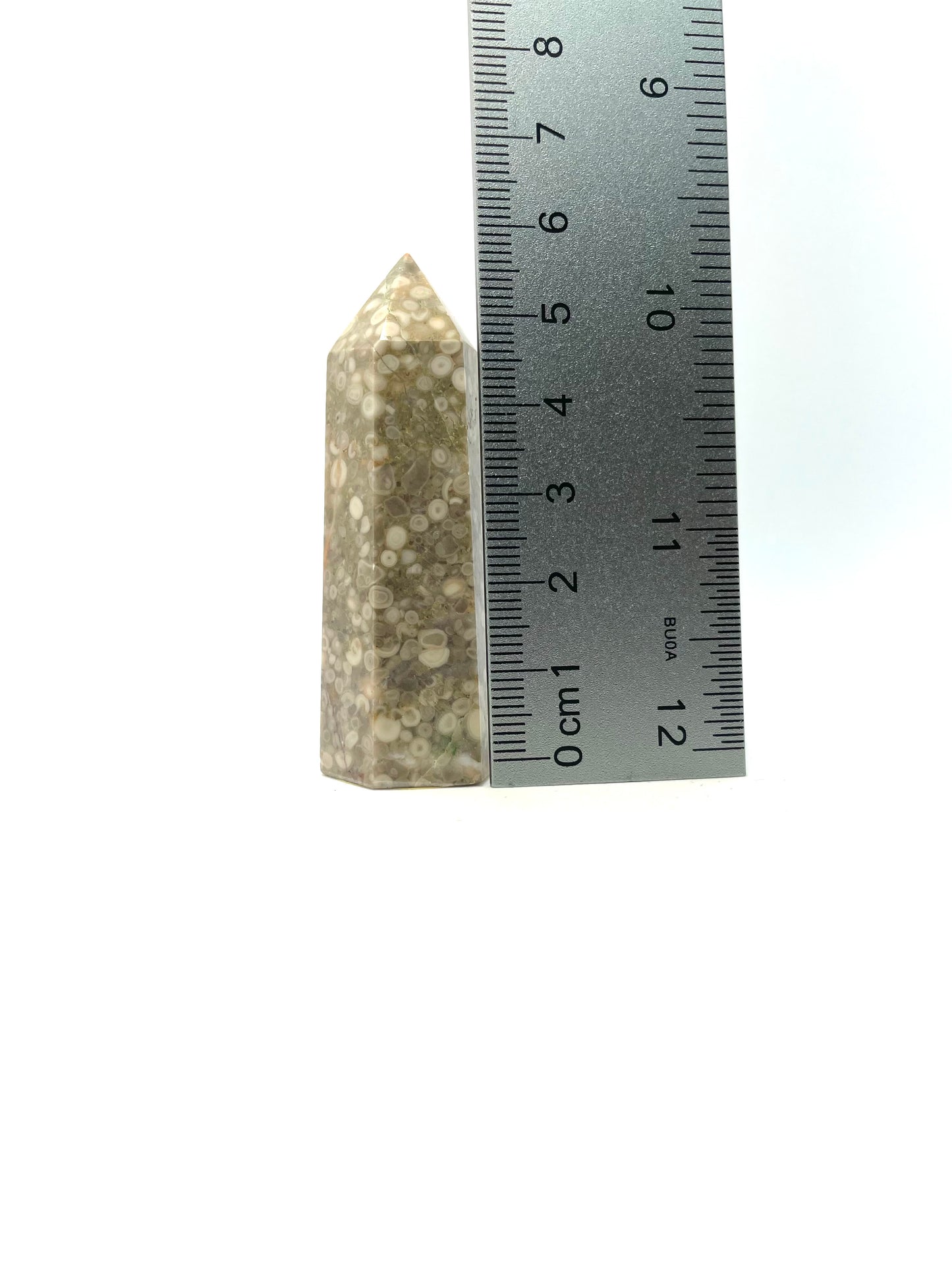 Point Crystal Coral Jade