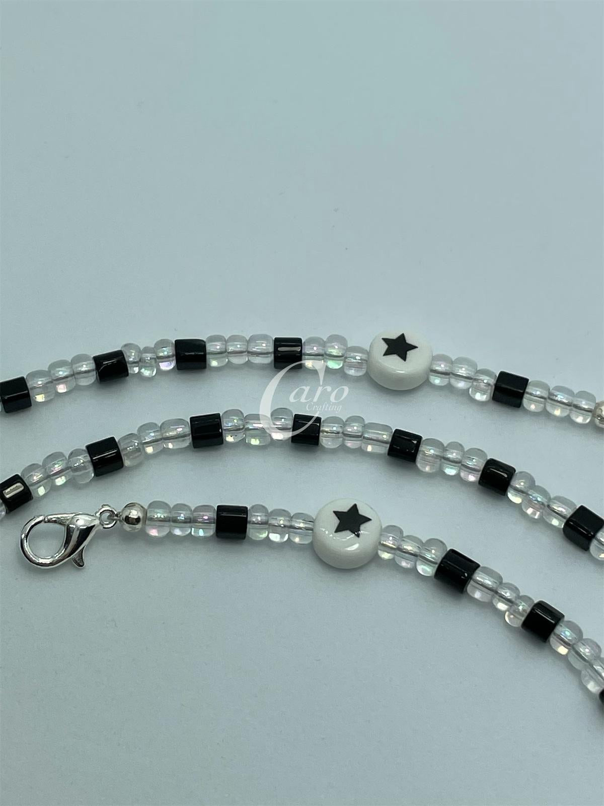 Star - White & Black Face Mask Chain