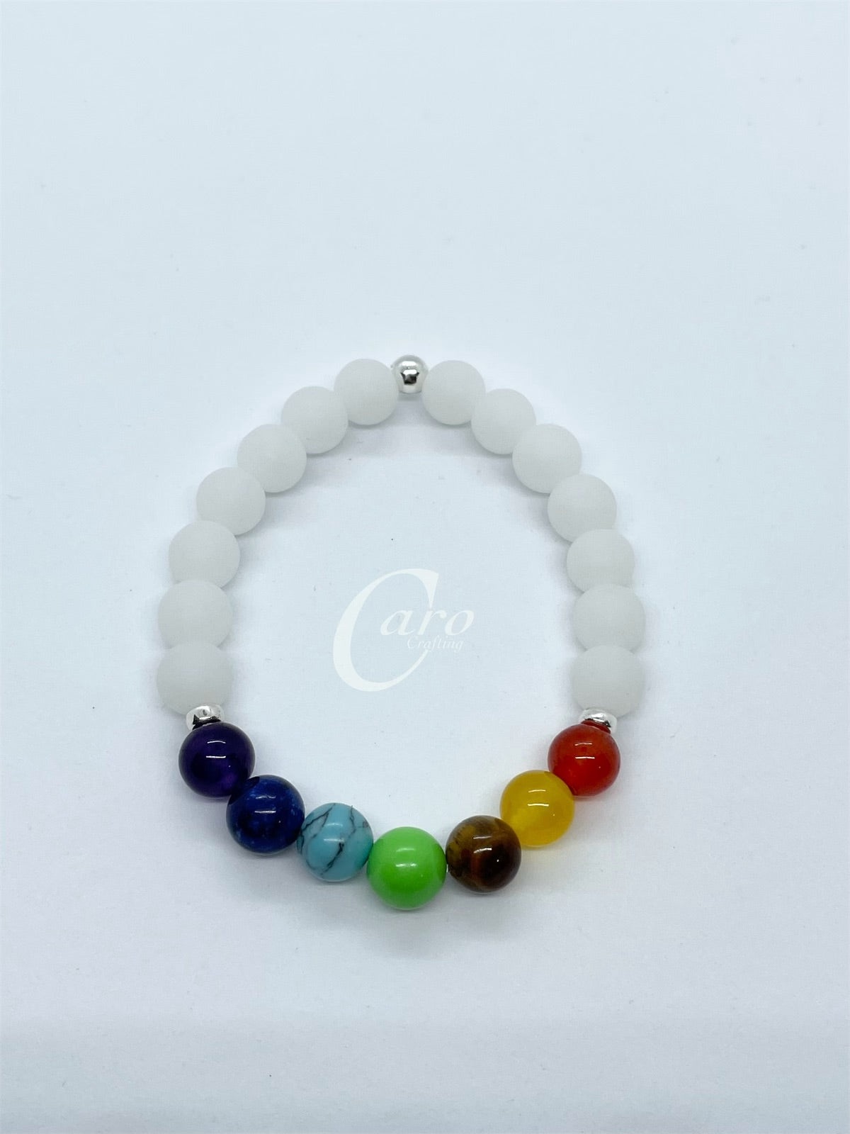 Crystal Bracelet 7 Chakra 925 Sterling Silver with Crystals
