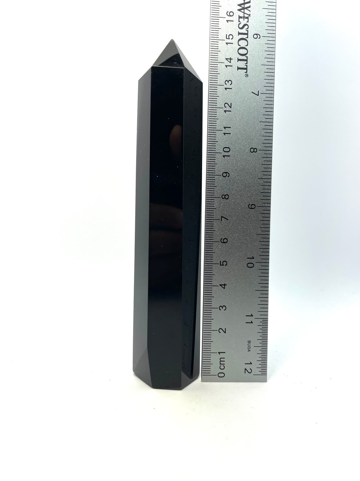 Point Crystal Black Obsidian