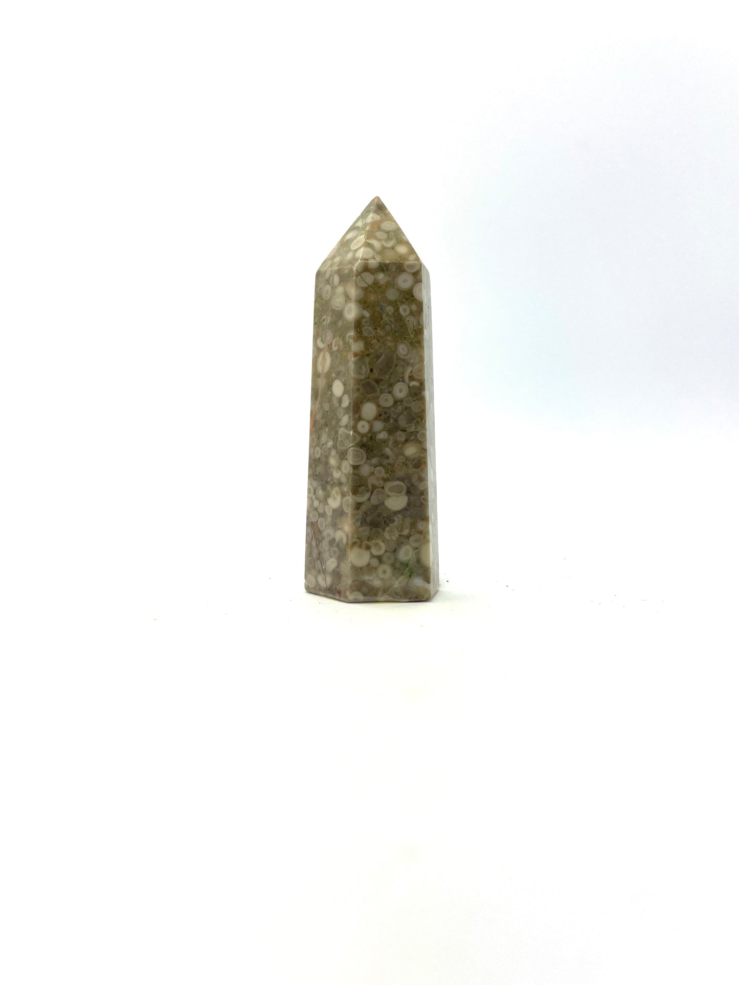 Point Crystal Coral Jade