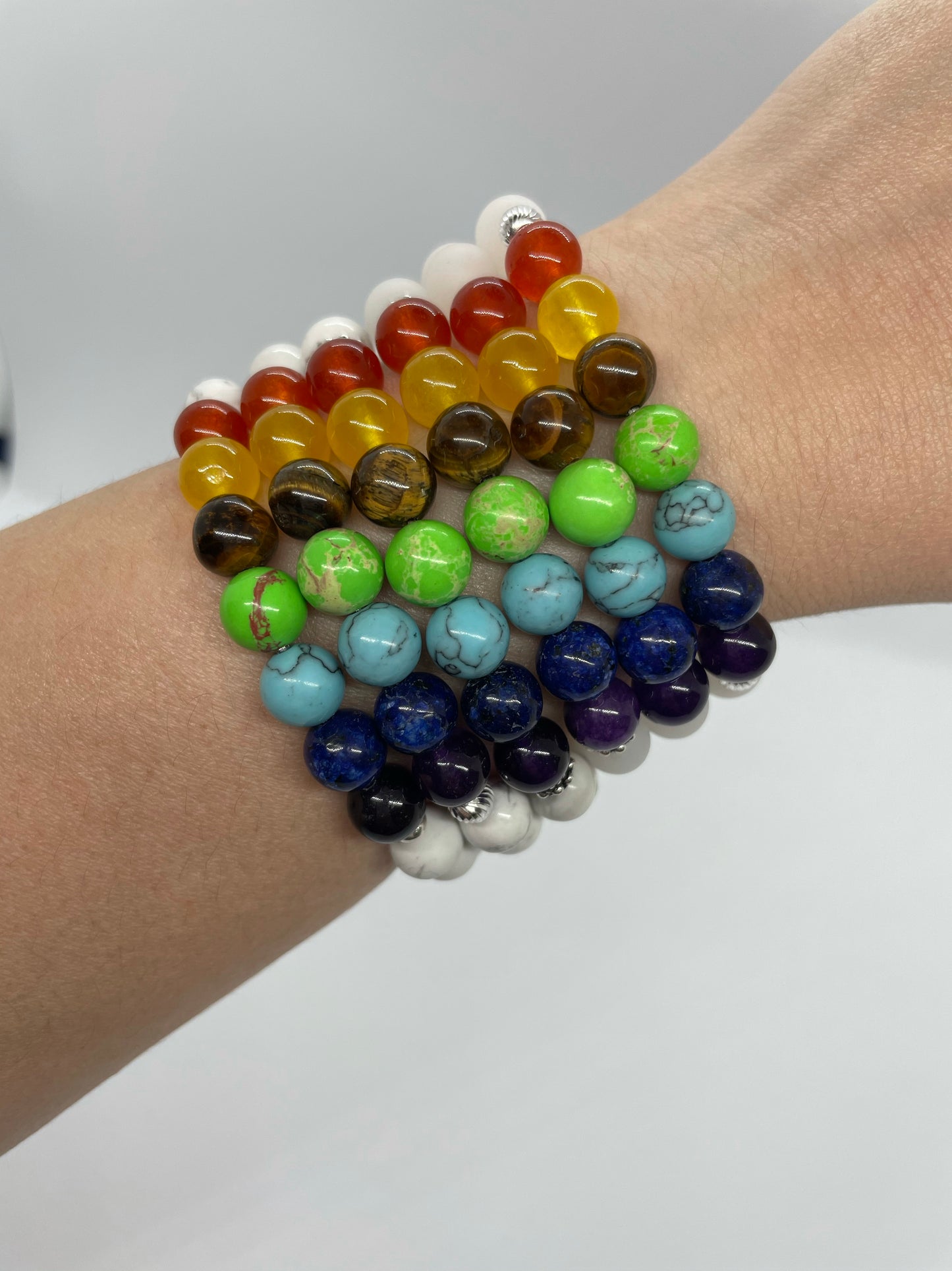 Crystal Bracelet 7 Chakra 925 Sterling Silver with Crystals