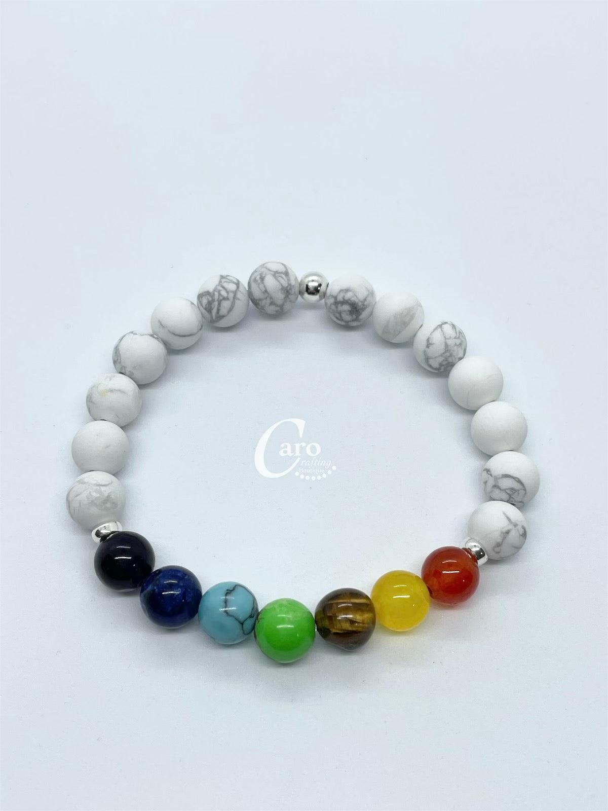 Crystal Bracelet 7 Chakra 925 Sterling Silver with Crystals