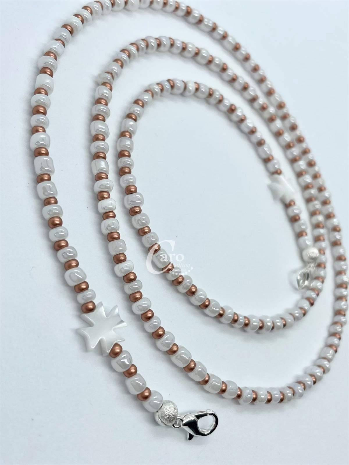Cross Rose Gold Mask Chain/Glasses Accessory