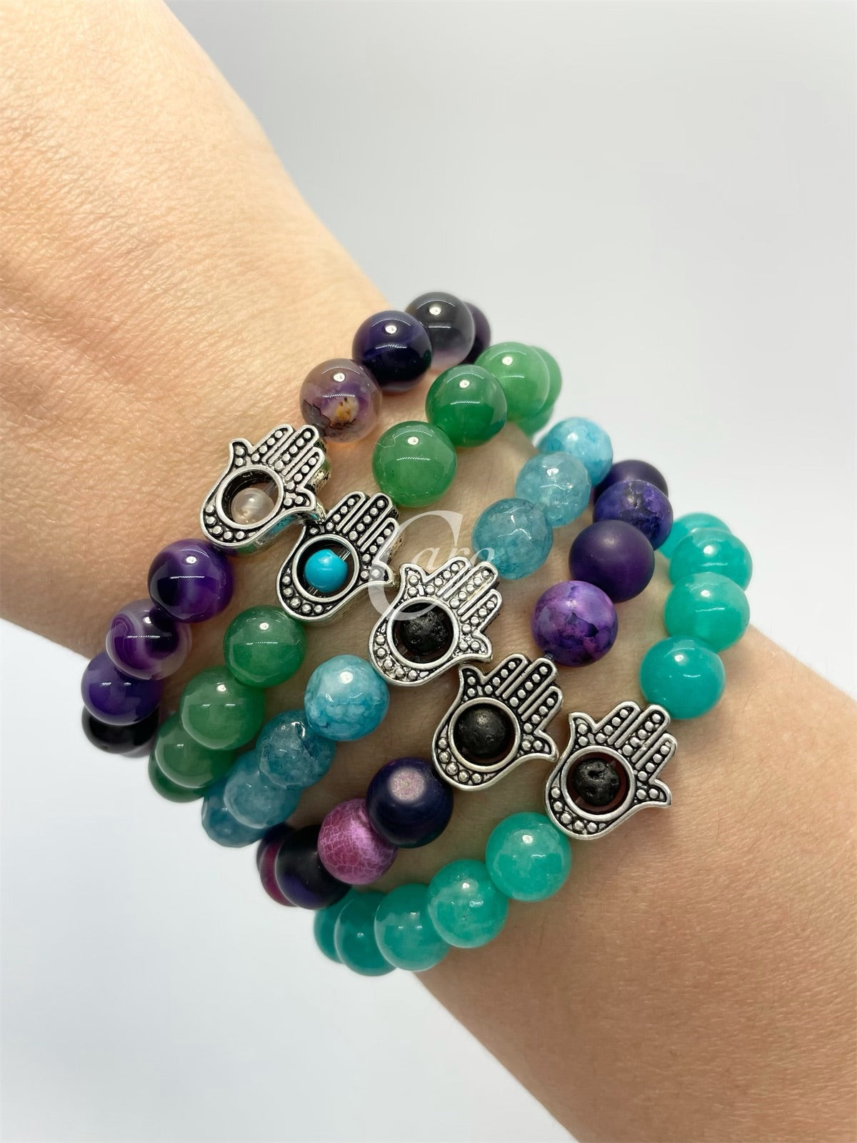 Crystal Bracelet & Hamsa Hand