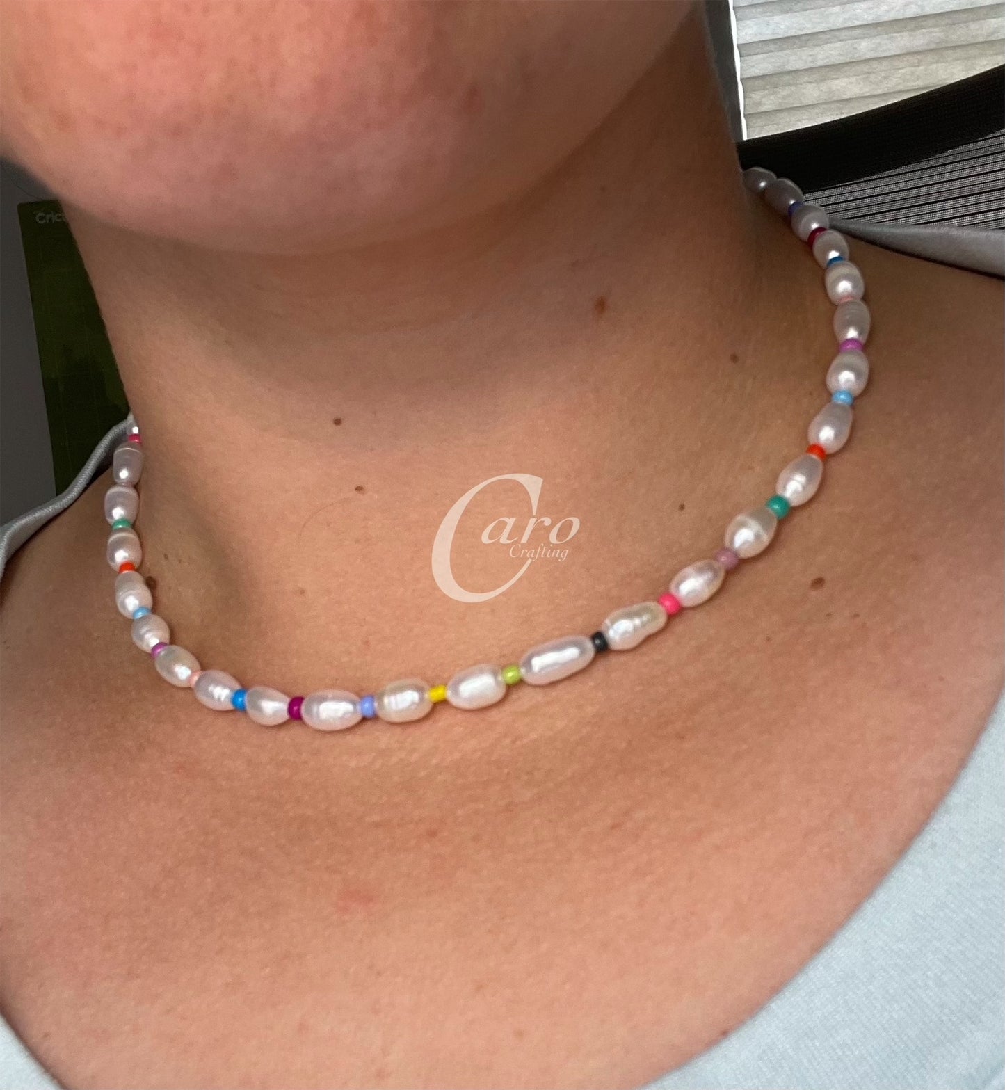 Colorful Fresh water pearl choker necklace