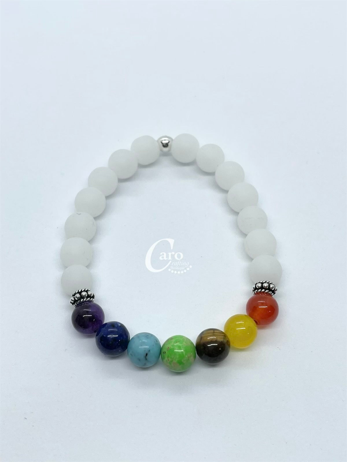 Crystal Bracelet 7 Chakra 925 Sterling Silver with Crystals