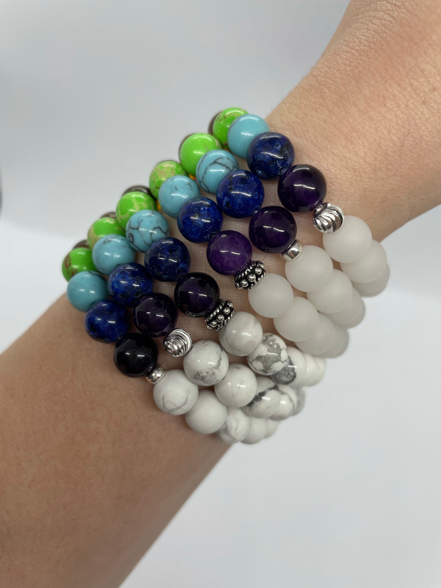 Crystal Bracelet 7 Chakra 925 Sterling Silver with Crystals