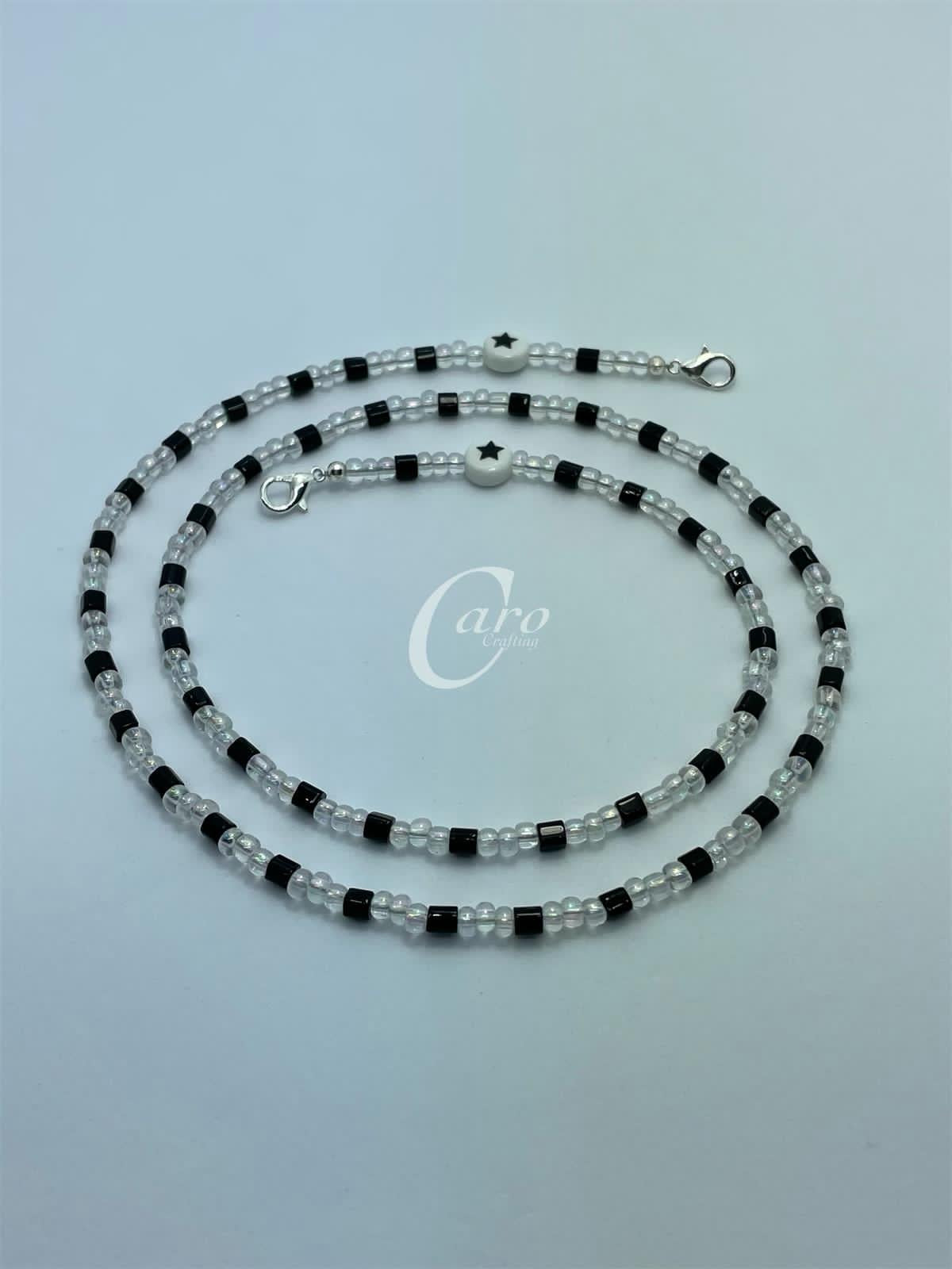 Star - White & Black Face Mask Chain