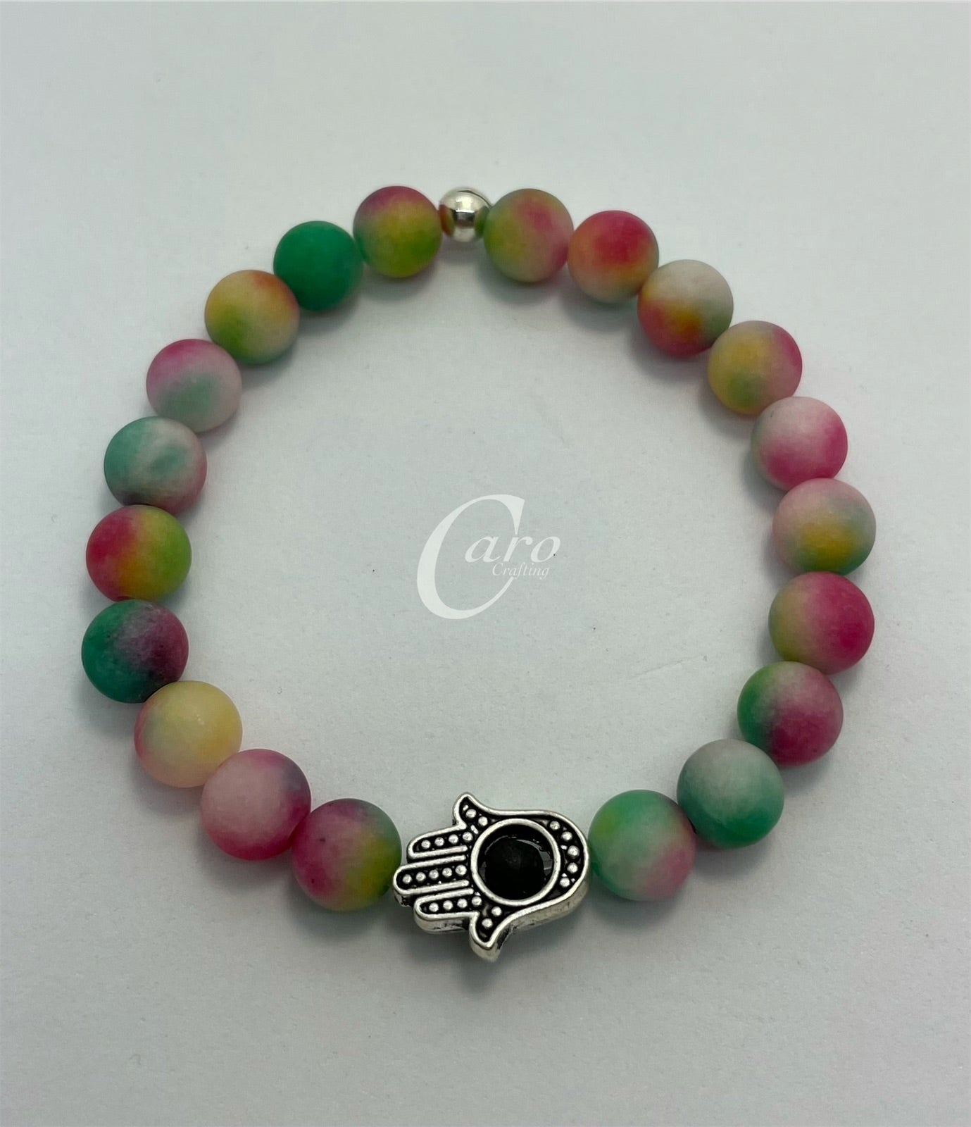 Crystal bracelet with hamsa hand