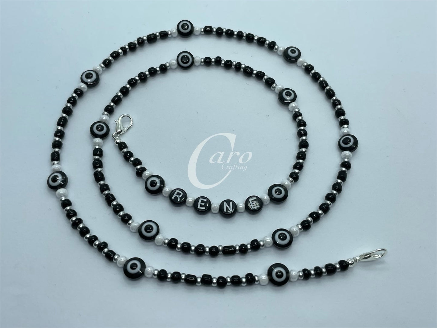 Black Evil Eye Mask Chain