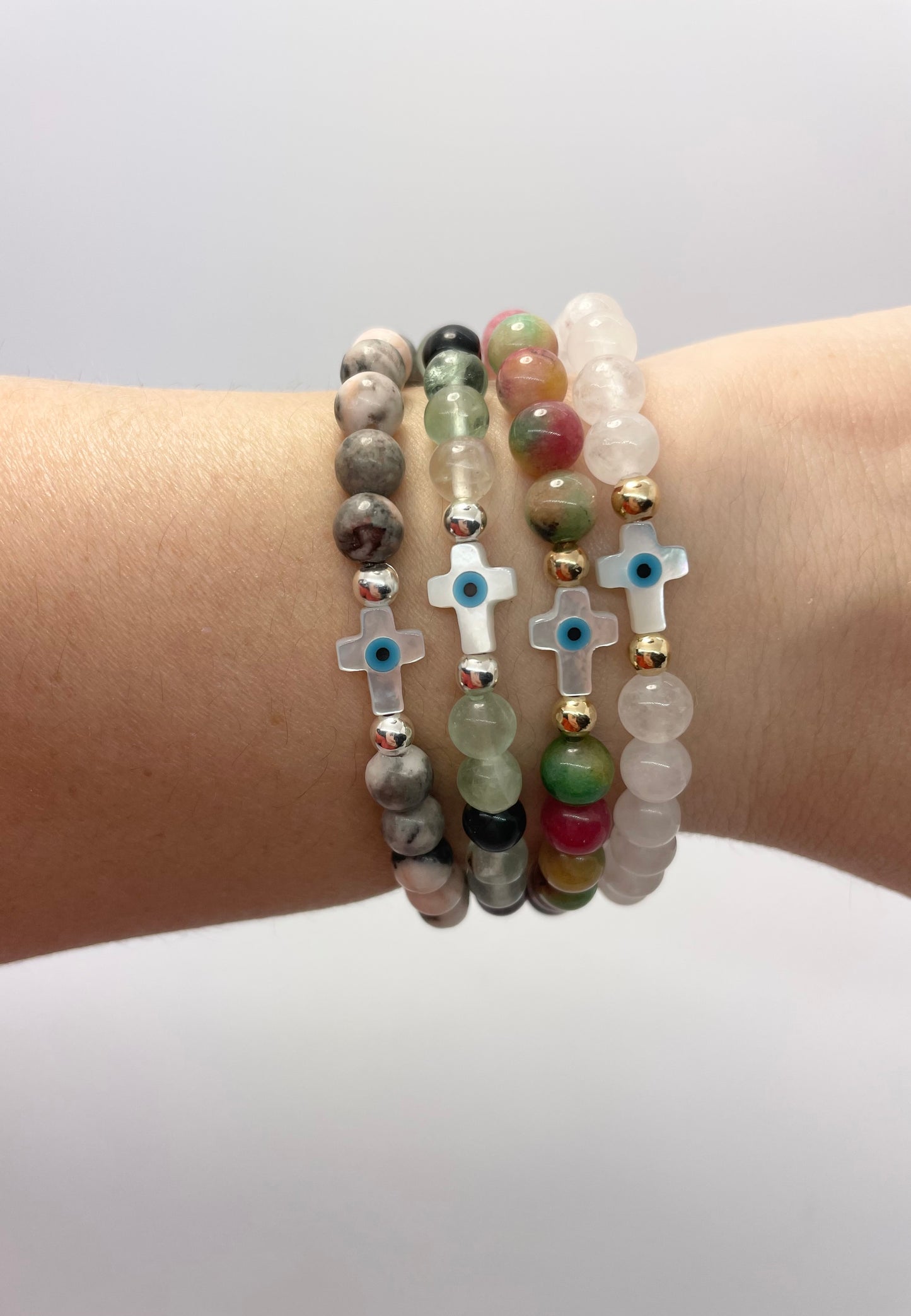 Crystal Bracelet & Cross