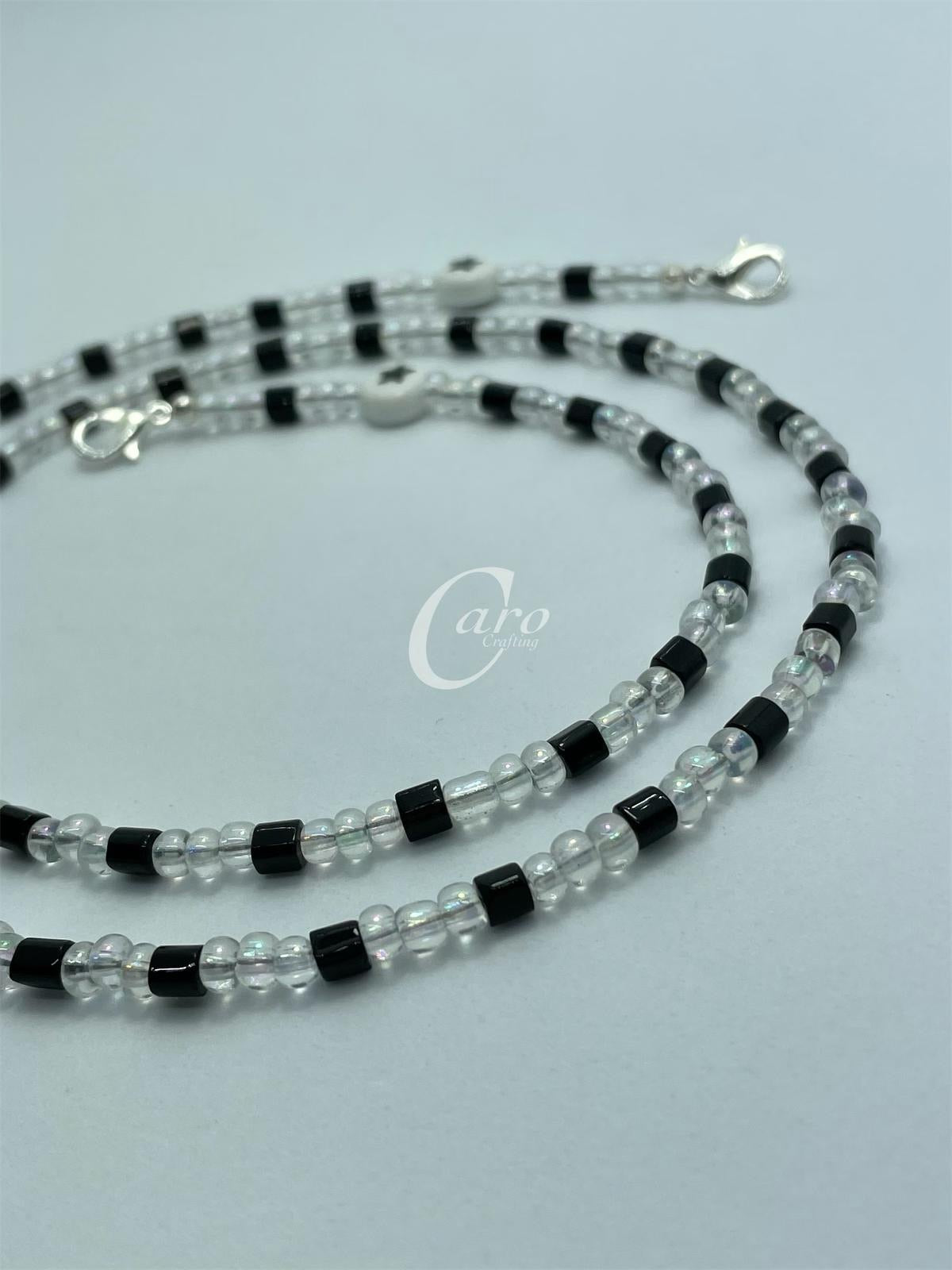 Star - White & Black Face Mask Chain