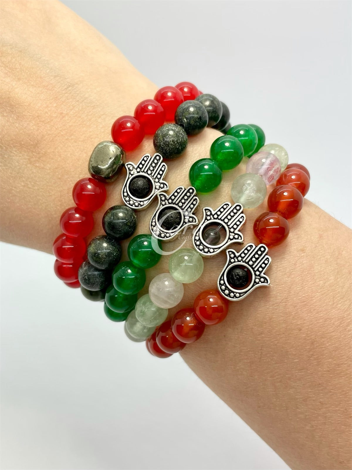 Crystal Bracelet & Hamsa Hand