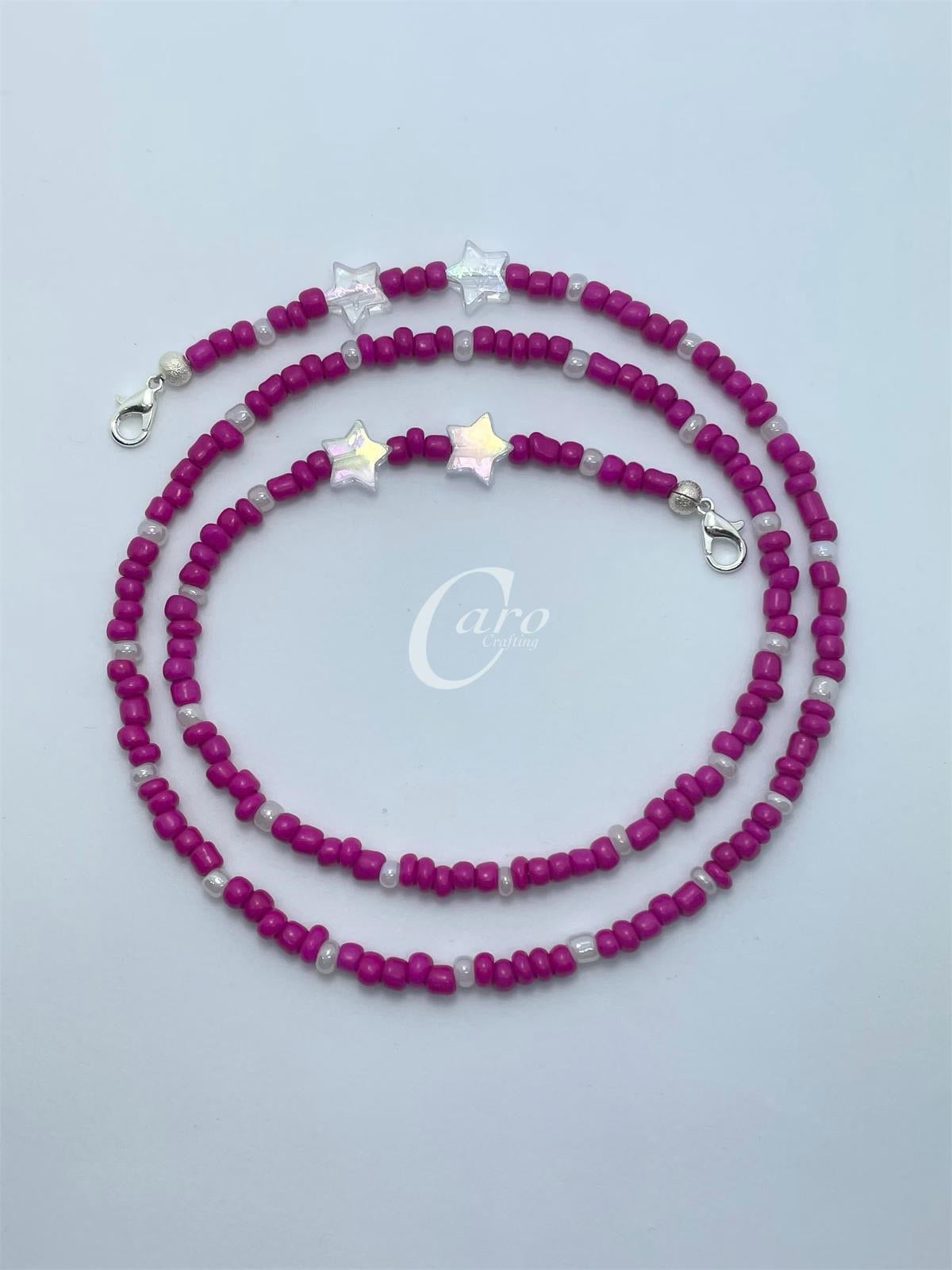 Star Hot Pink Face Lanyard