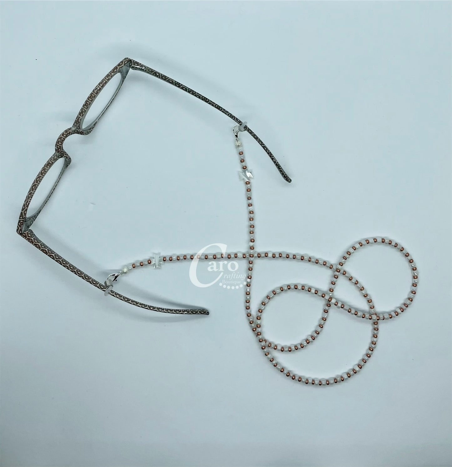Cross Rose Gold Mask Chain/Glasses Accessory