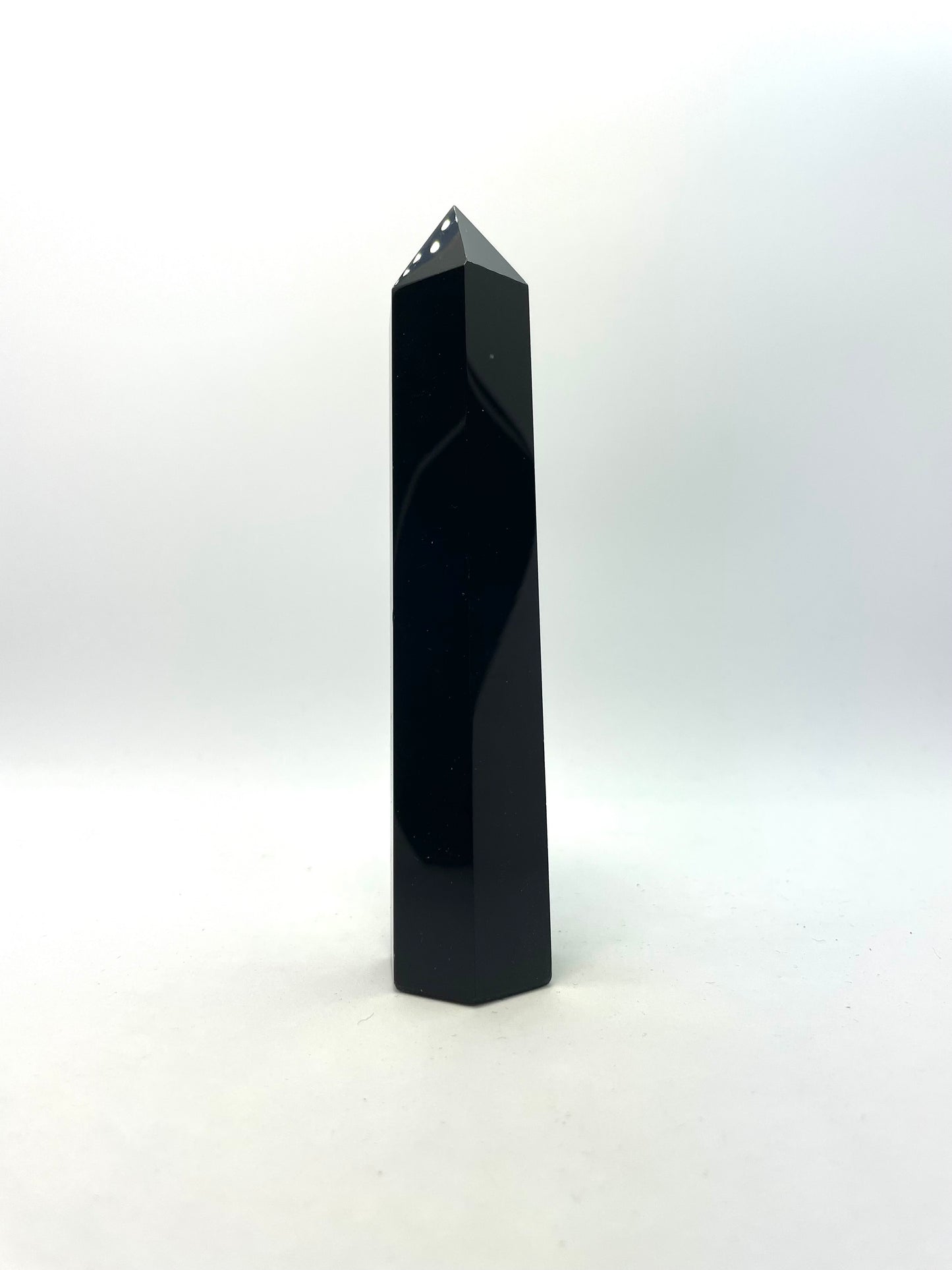 Point Crystal Black Obsidian