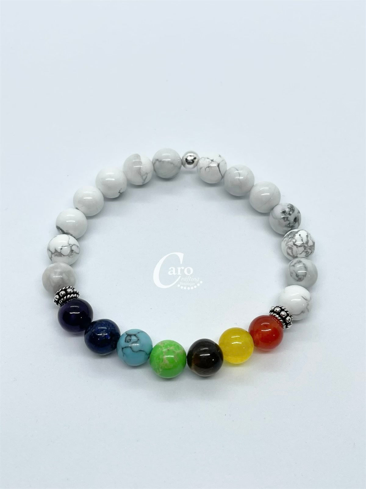 Crystal Bracelet 7 Chakra 925 Sterling Silver with Crystals
